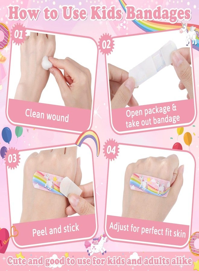 Flasoo 360 Pcs Kids Cartoon Bandages 36 Styles Girls Bandages Fun Bandage Adhesive Flexible Mermaid Bandages Variety Pack Waterproof Breathable Protect Scrapes for Girls Boys Children Toddlers - Image 5